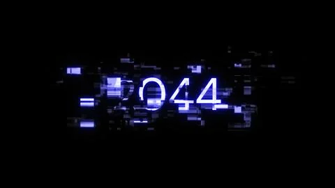 3D rendering 2044 text with screen effects of technological glitches イラスト素材