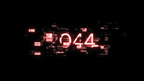 3D rendering 2044 text with screen effects of technological glitches Stock-Illustration