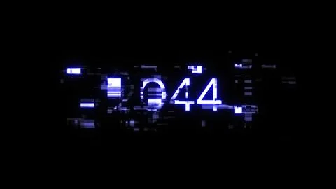 3D rendering 2044 text with screen effects of technological glitches Stock Illustration