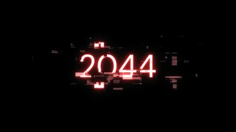 3D rendering 2044 text with screen effects of technological glitches Stock Illustration
