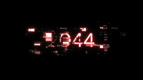 3D rendering 2044 text with screen effects of technological glitches 스톡 일러스트