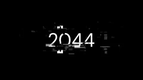 3D rendering 2044 text with screen effects of technological glitches 스톡 일러스트