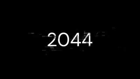 3D rendering 2044 text with screen effects of technological glitches イラスト素材