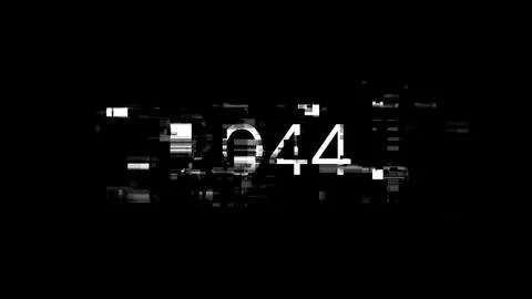 3D rendering 2044 text with screen effects of technological glitches 库存插图
