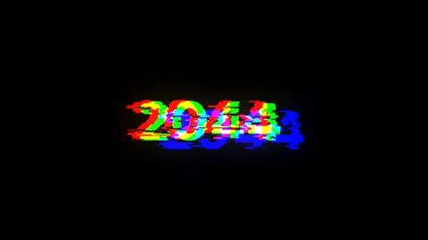 3D rendering 2044 text with screen effects of technological glitches Stock Illustration