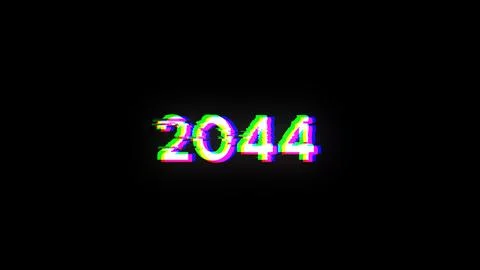 3D rendering 2044 text with screen effects of technological glitches Stock Illustration