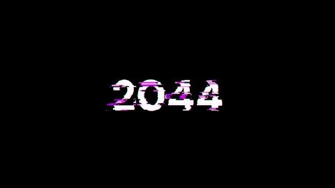 3D rendering 2044 text with screen effects of technological glitches Stock Illustration