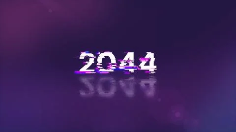 3D rendering 2044 text with screen effects of technological glitches Stockillustratie