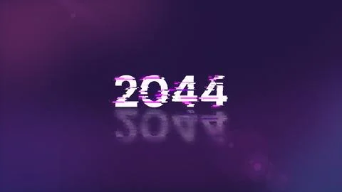3D rendering 2044 text with screen effects of technological glitches Stock Illustration