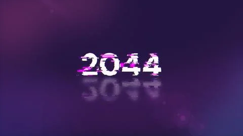3D rendering 2044 text with screen effects of technological glitches Stock Illustration