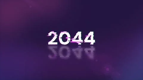 3D rendering 2044 text with screen effects of technological glitches Stock-Illustration