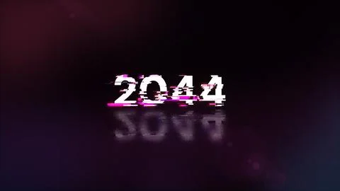 3D rendering 2044 text with screen effects of technological glitches Stock-Illustration
