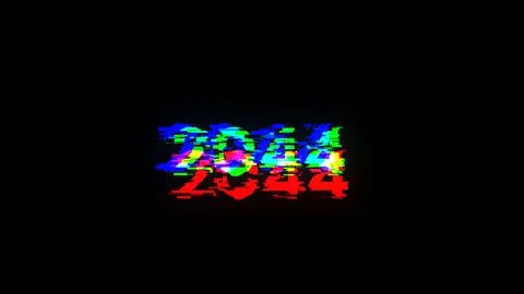 3D rendering 2044 text with screen effects of technological glitches Stock Illustration