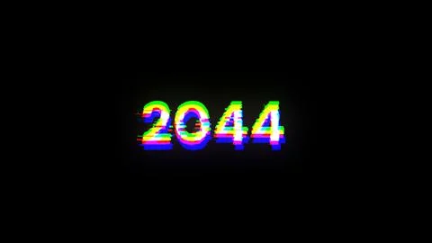 3D rendering 2044 text with screen effects of technological glitches Stock Illustration