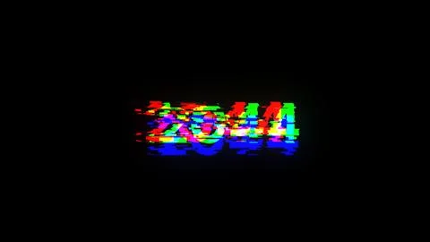 3D rendering 2044 text with screen effects of technological glitches 库存插图
