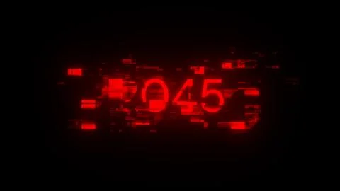 3D rendering 2045 text with screen effects of technological glitches Stock Illustration