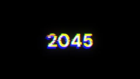 3D rendering 2045 text with screen effects of technological glitches Stock Illustration