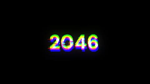 3D rendering 2046 text with screen effects of technological glitches Stock Illustration