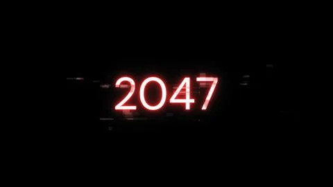 3D rendering 2047 text with screen effects of technological glitches Stock-Illustration