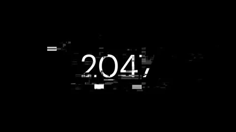 3D rendering 2047 text with screen effects of technological glitches Stock Illustration