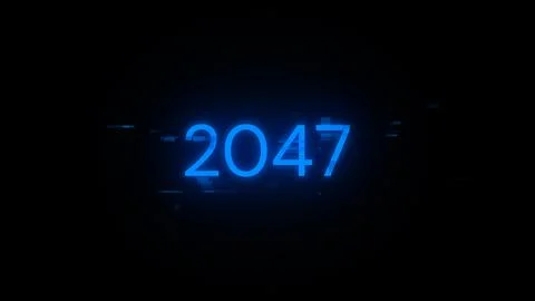 3D rendering 2047 text with screen effects of technological glitches Stock Illustration