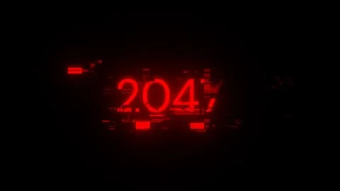 3D rendering 2047 text with screen effects of technological glitches イラスト素材
