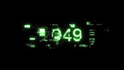 3D rendering 2049 text with screen effects of technological glitches 스톡 사진