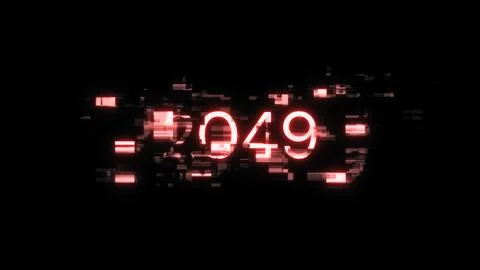 3D rendering 2049 text with screen effects of technological glitches 스톡 사진
