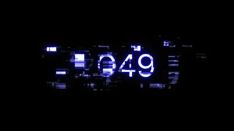 3D rendering 2049 text with screen effects of technological glitches 스톡 사진