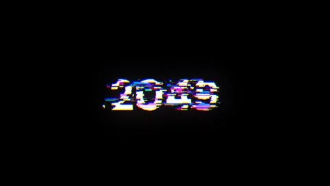 3D rendering 2049 text with screen effects of technological glitches Foto stock