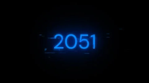 3D rendering 2051 text with screen effects of technological glitches Stock Illustration