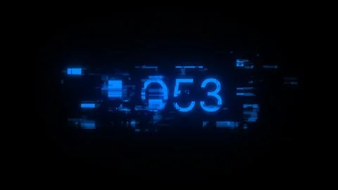 3D rendering 2053 text with screen effects of technological glitches Stock Illustration