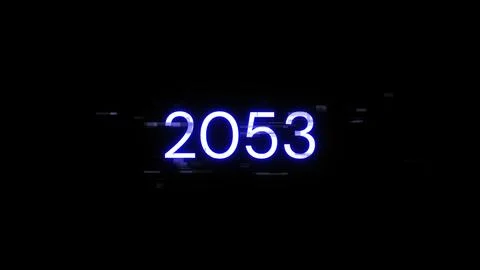 3D rendering 2053 text with screen effects of technological glitches Stock Illustration