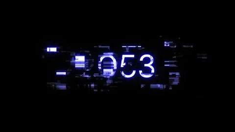 3D rendering 2053 text with screen effects of technological glitches Illustrazione stock