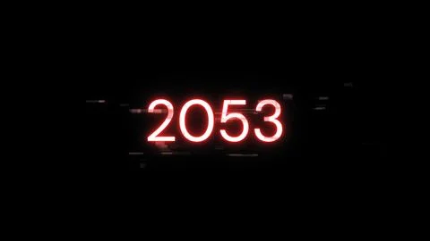 3D rendering 2053 text with screen effects of technological glitches 库存插图