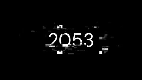 3D rendering 2053 text with screen effects of technological glitches Stock Illustration