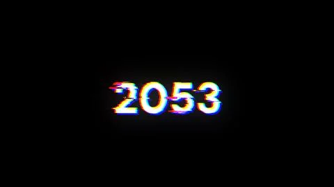 3D rendering 2053 text with screen effects of technological glitches Stock Illustration