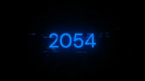 3D rendering 2054 text with screen effects of technological glitches Stock Illustration