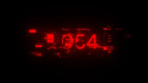 3D rendering 2054 text with screen effects of technological glitches Stock Illustration