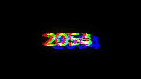 3D rendering 2054 text with screen effects of technological glitches Stock Illustration