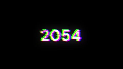 3D rendering 2054 text with screen effects of technological glitches Stock Illustration