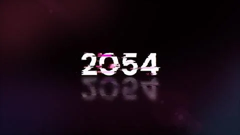 3D rendering 2054 text with screen effects of technological glitches Stock Illustration