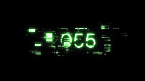3D rendering 2055 text with screen effects of technological glitches Stock Illustration
