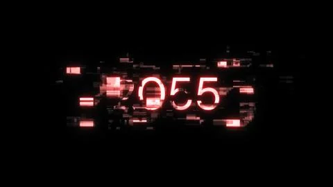 3D rendering 2055 text with screen effects of technological glitches 库存插图