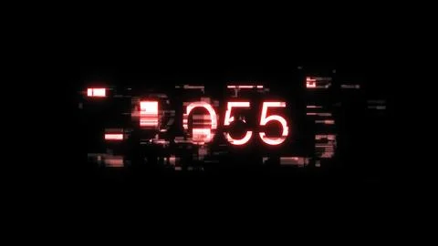 3D rendering 2055 text with screen effects of technological glitches 库存插图