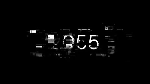 3D rendering 2055 text with screen effects of technological glitches イラスト素材