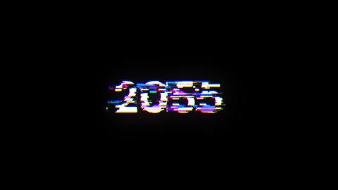 3D rendering 2055 text with screen effects of technological glitches イラスト素材