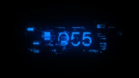 3D rendering 2055 text with screen effects of technological glitches Stock Illustration