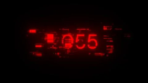 3D rendering 2055 text with screen effects of technological glitches 스톡 일러스트