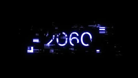 3D rendering 2060 text with screen effects of technological glitches Stock-Illustration